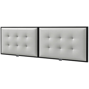 Testiera Letto Matrimoniale in Microfibra Imbottita Trapuntata a Bottoni per Letti da 180cm  Grigio Chiaro