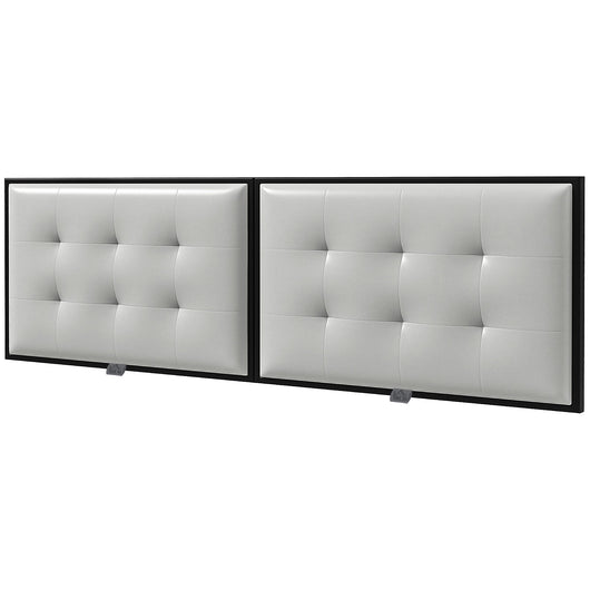 Testiera Letto Matrimoniale in Microfibra Imbottita Trapuntata a Bottoni per Letti da 180cm  Grigio Chiaro