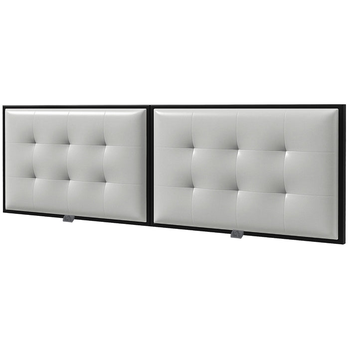 Testiera Letto Matrimoniale in Microfibra Imbottita Trapuntata a Bottoni per Letti da 180cm  Grigio Chiaro