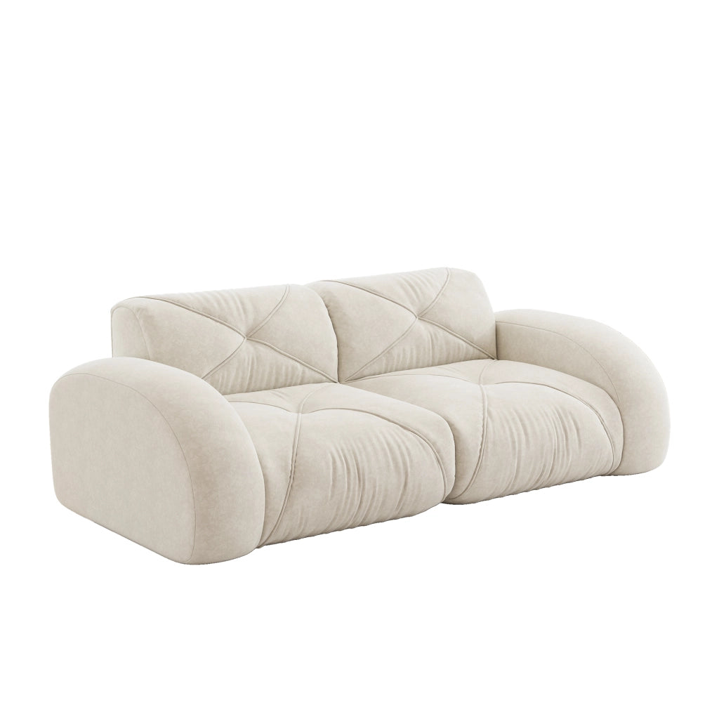 Divano 2 Posti Modulare ¨C Xylo ¨C Chenille Bianco, Senza Montaggio