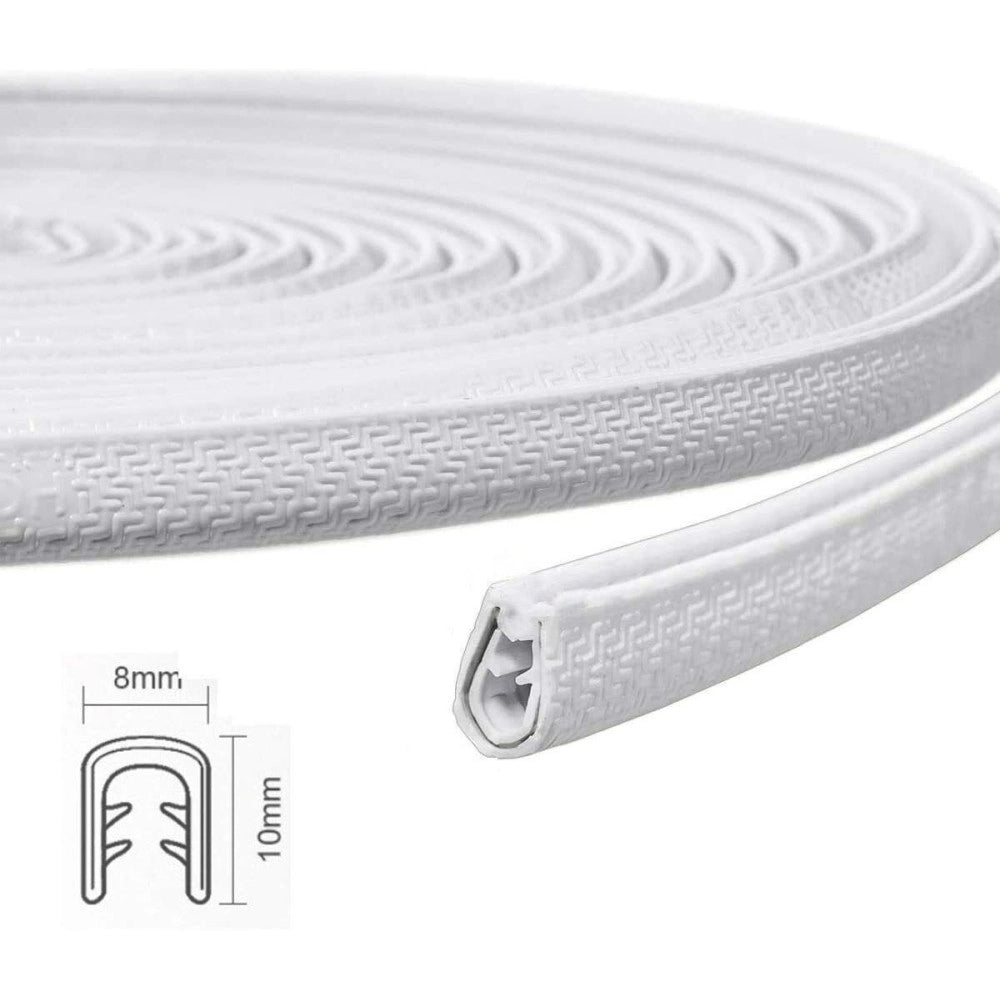 Trade Shop - Guarnizione Porta Auto Gomma Portiera Striscia Protezione Universale 5 Mt Bianca -