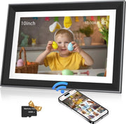 Display digitale 10,1 pollici con schermo touchscreen HD 1280 x 800 IPS con connessione Wi-Fi per condividere foto e video in rete