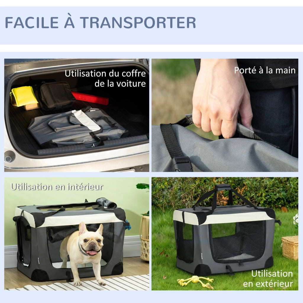 Borsa da trasporto pieghevole ¨C zephmum ¨C Grigio nero, poliestere Oxford, 3 tasche zip