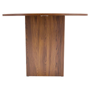 Tavolo da pranzo rotondo con vani aperti in MDF effetto noce, per 4-6 persone, per cucina e sala da pranzo, 100 × 76 cm