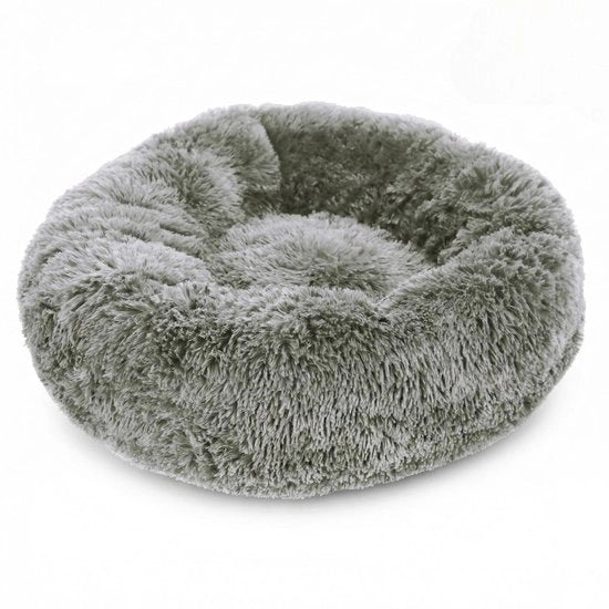 Cuscino per cani in pluche - Mandrino per cani con fondo antiscivolo - Diametro 70 cm - Mandrino in acciaio inossidabile - Adatto per cani di piccola e grande taglia - Mandrino per cani