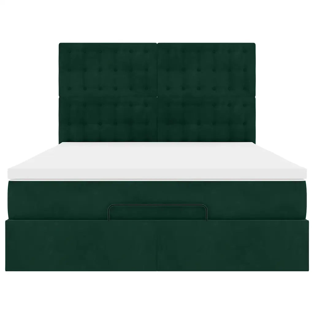 Struttura Letto Pouf con Materassi 140x190 cm in Velluto