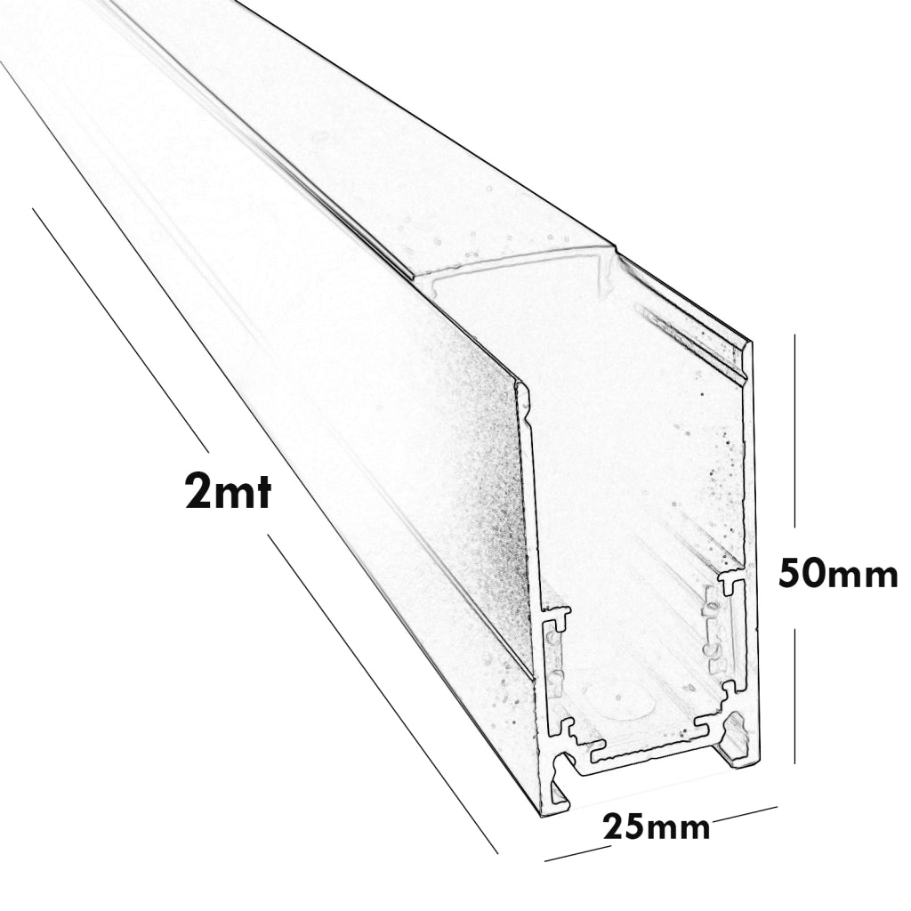 Binario magnetico elettrificato nero supporto luci soffitto parete fari faretti LED track 48V 2mt