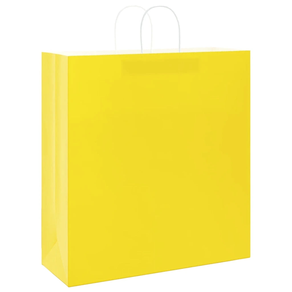 Sacchetti di Carta 250 pz con Manici Gialli 45x17x48 cm 4101793