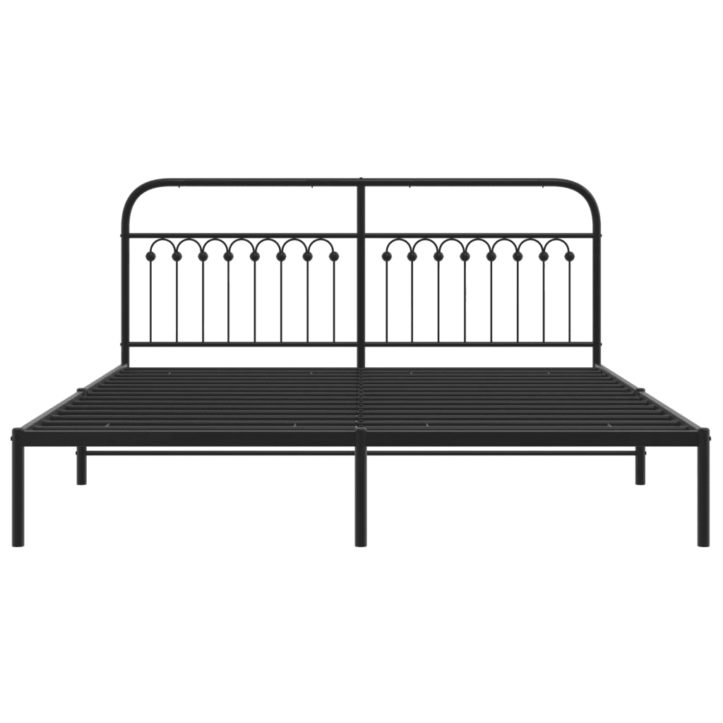Giroletto con Testiera in Metallo Nero 183x213 cm 376605