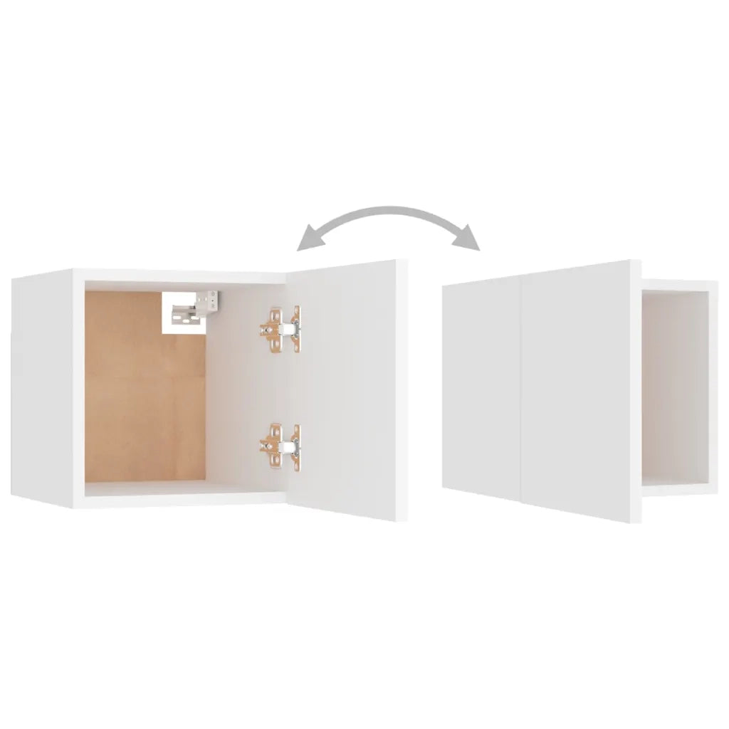 Comodini 2 pz-Set di 2 Tavolino da notte Bianchi 30,5x30x30 cm in Legno Multistrato