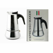 Trade Shop - Espresso Maker Caffettiera Moka Macchinetta Caffè 6 Tazze Acciaio Inox -