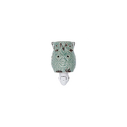 Bruciaessenze plug ceramica gufo verde cm7,7x10h13,4