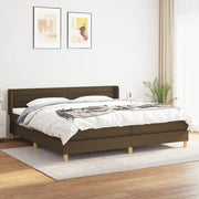 Giroletto a Molle con Materasso Marrone Scuro 200x200cm Tessuto 3130380