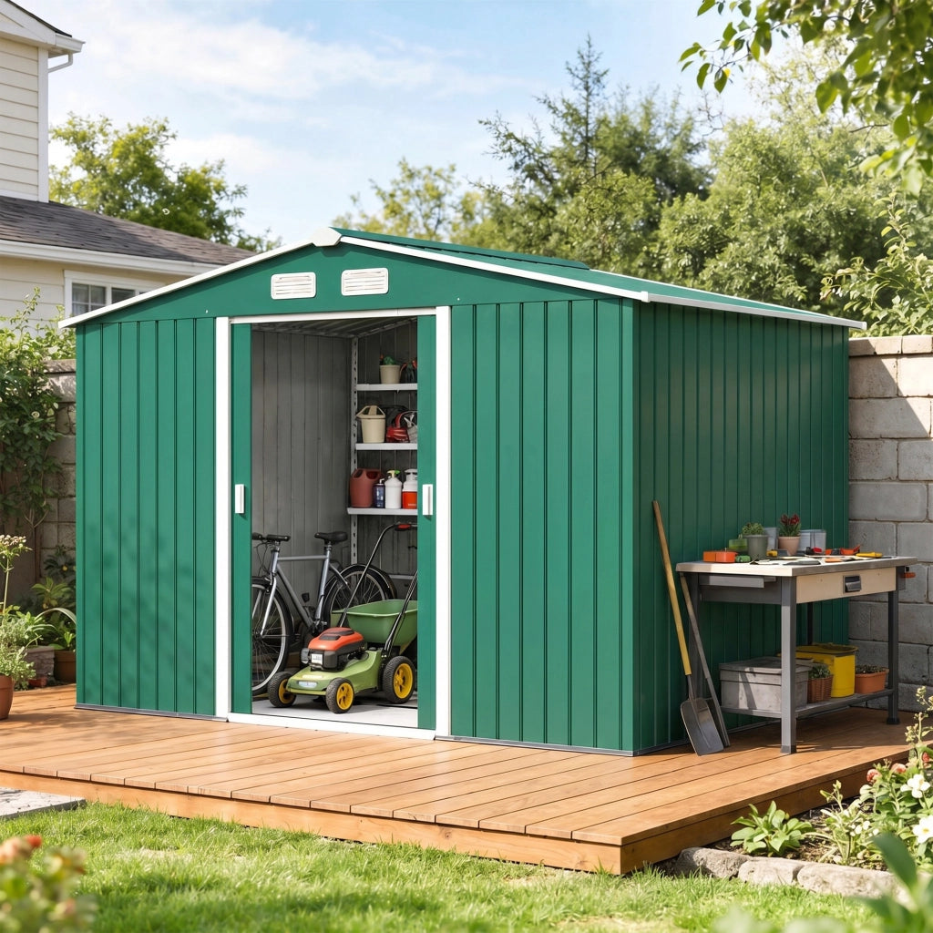 Capanno da Giardino in Acciaio ¨C zephmum ¨C Verde Scuro 277x195x192 cm