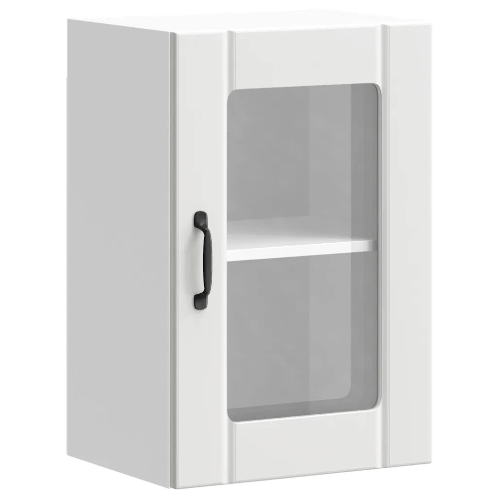 vidaXL Pensile da Cucina con Porta in Vetro Lucca Bianco