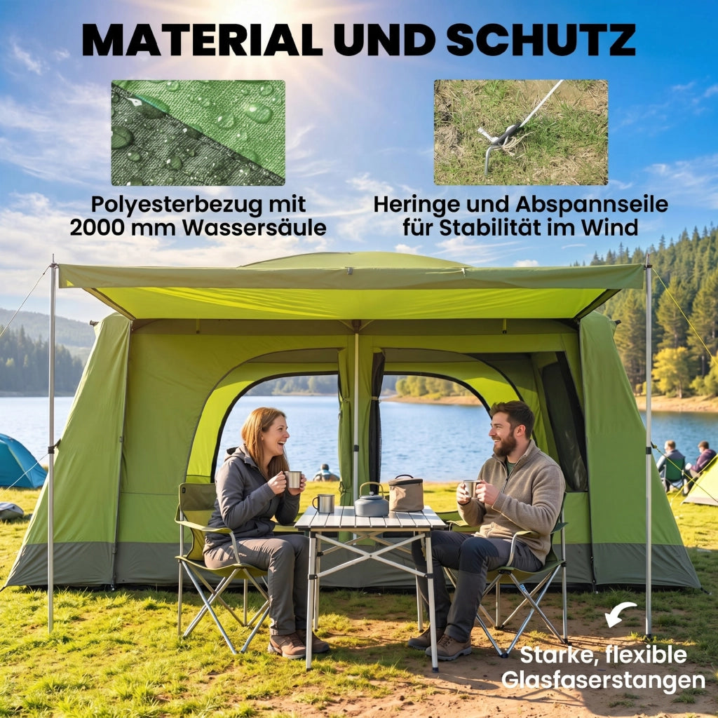 Tenda da campeggio per 4 persone ¨C zephmum ¨C tunnel, impermeabile, con finestra