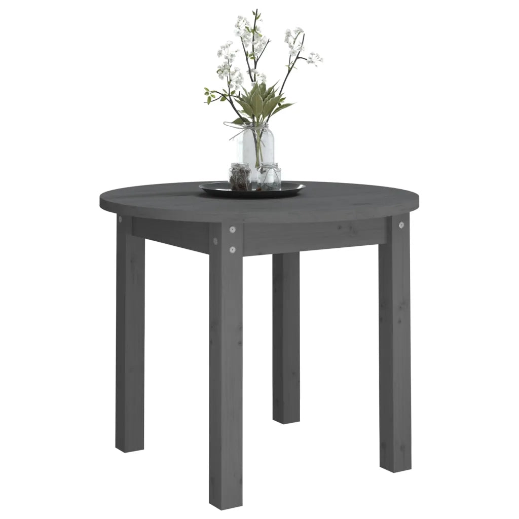 Tavolino da Salotto Grigio Ã˜ 55x45 cm in Legno Massello di Pino cod mxl 5540