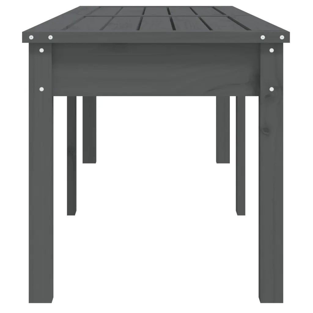 Panchina Giardino | Panca da Giardino 2 Posti Grigia 159,5x44x45cm Legno Massello Pino