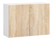 Mobile da cucina pensile sistema AKORD LIMA Bianco 80 cm 2 ante inserto frontale Sonoma Quercia 80x30,5x58 cm