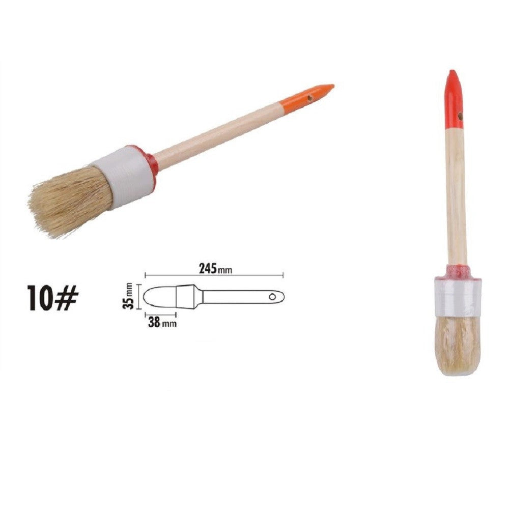 Trade Shop - Pennello Pittura Maniglia In Legno Setole Naturali A Testa Tonda 38 Mm 10" 90293 -
