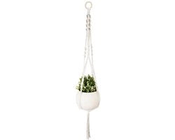 Decorazione per interni a forma di fiori pendenti, cesto macramé per fiori, decorazione boho, vaso per piante in corda di cotone, sostenitore per piante per balconi, soggiorno (1, D)