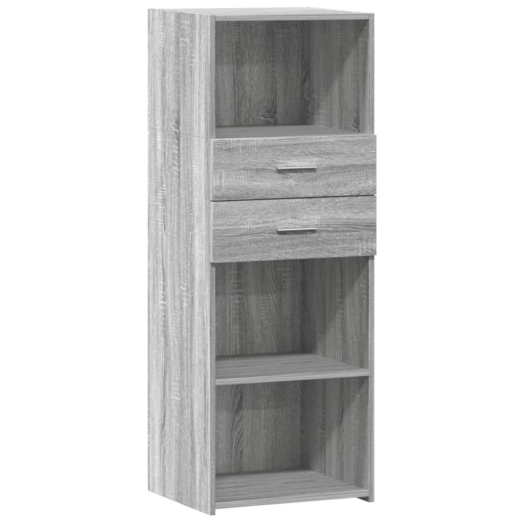 Buffet credenza cassettiera armadio mobile contenitore organizer cucina soggiorno salotto rovere Sonoma alto 45 x 42,5 x 124 cm legno ingegnerizzato grigio 02_0035367