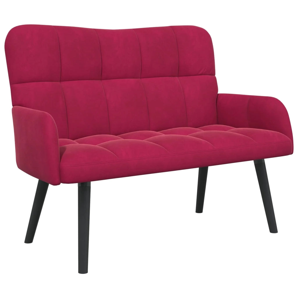 Sofa a Due Posti Rosso vino 115 x 61 x 87 cm Velluto 42028944