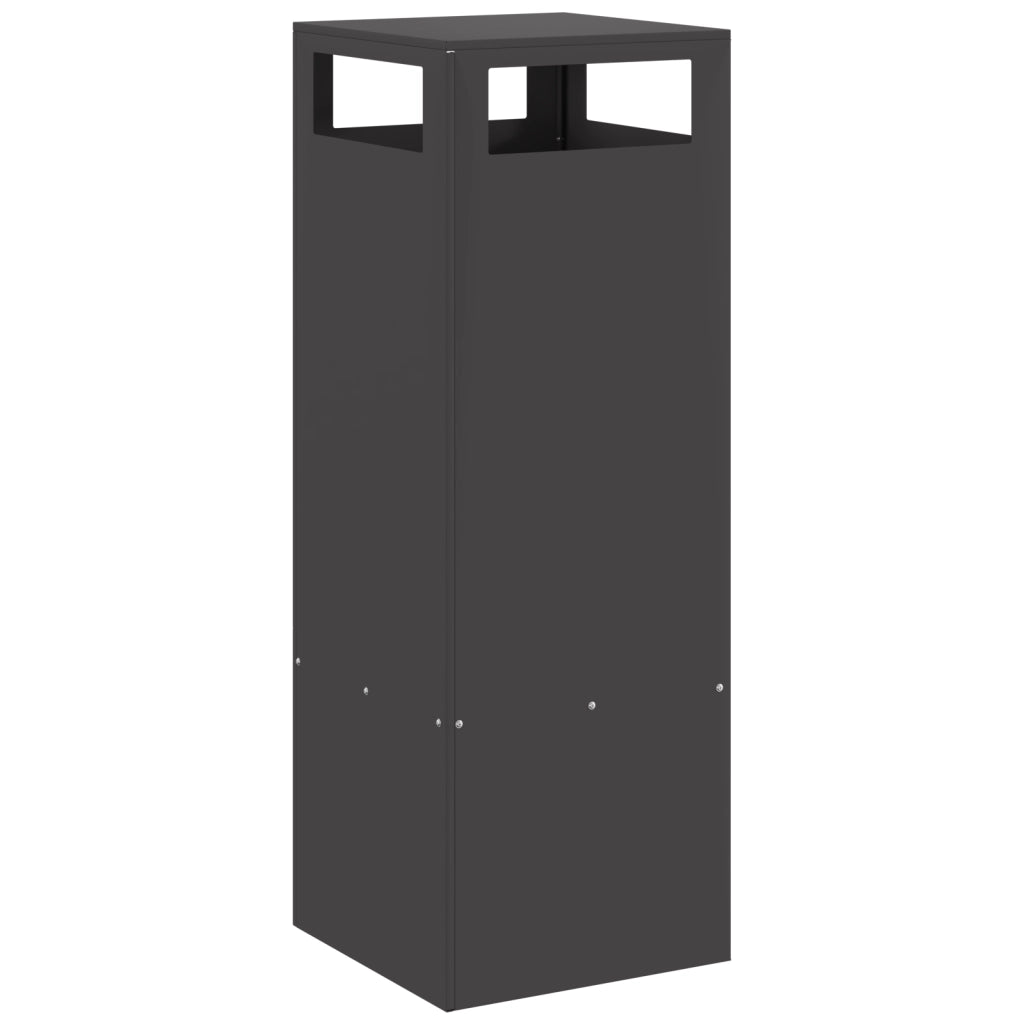 Focolare Quadrato Nero 35x35x100 cm Acciaio