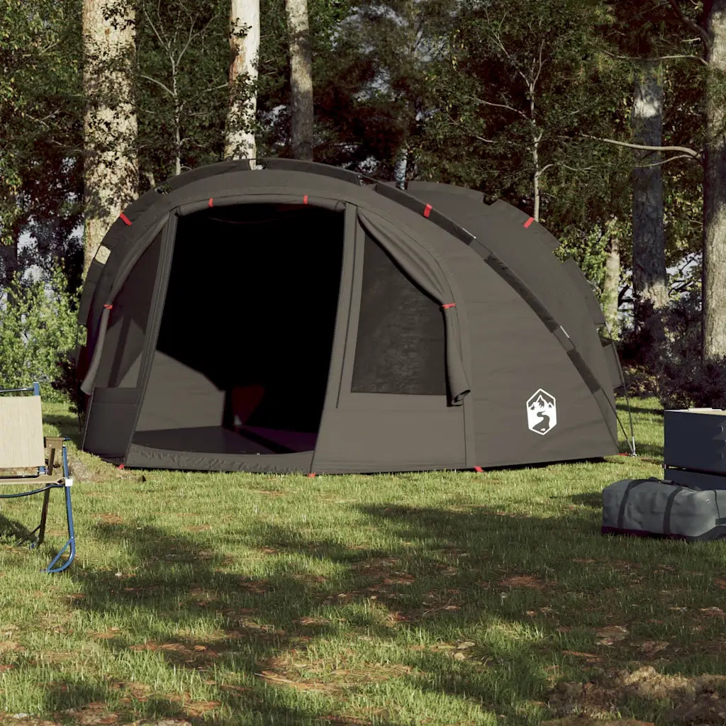 Tenda da Pesca per 4 Persone-Tenda da campeggio Marrone Impermeabile 554659
