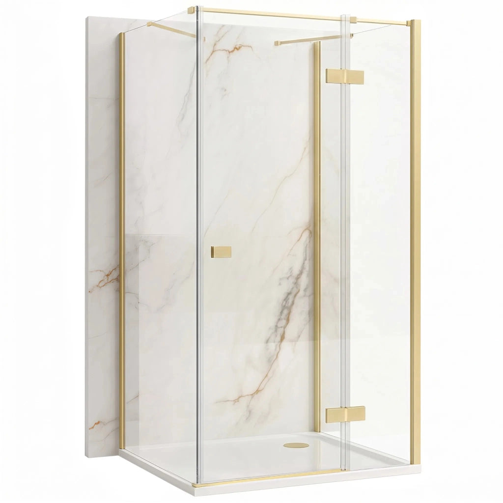 Cabina Doccia Rea Atlas 80x80 Brush Gold destra