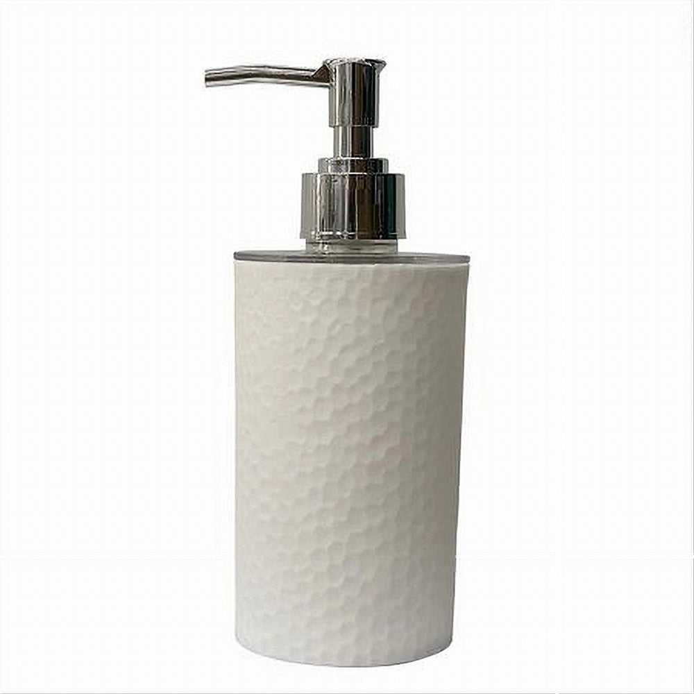 Trade Shop - Dispenser Sapone Liquido Lavandino Bianco Lavorato Arredo Accessorio Bagno 79173 -