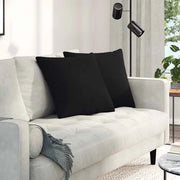 Cuscini da Divano 2 pz-Set di 2 Cuscini per Sofa Nero 50 x 50 cm Tessuto 458331