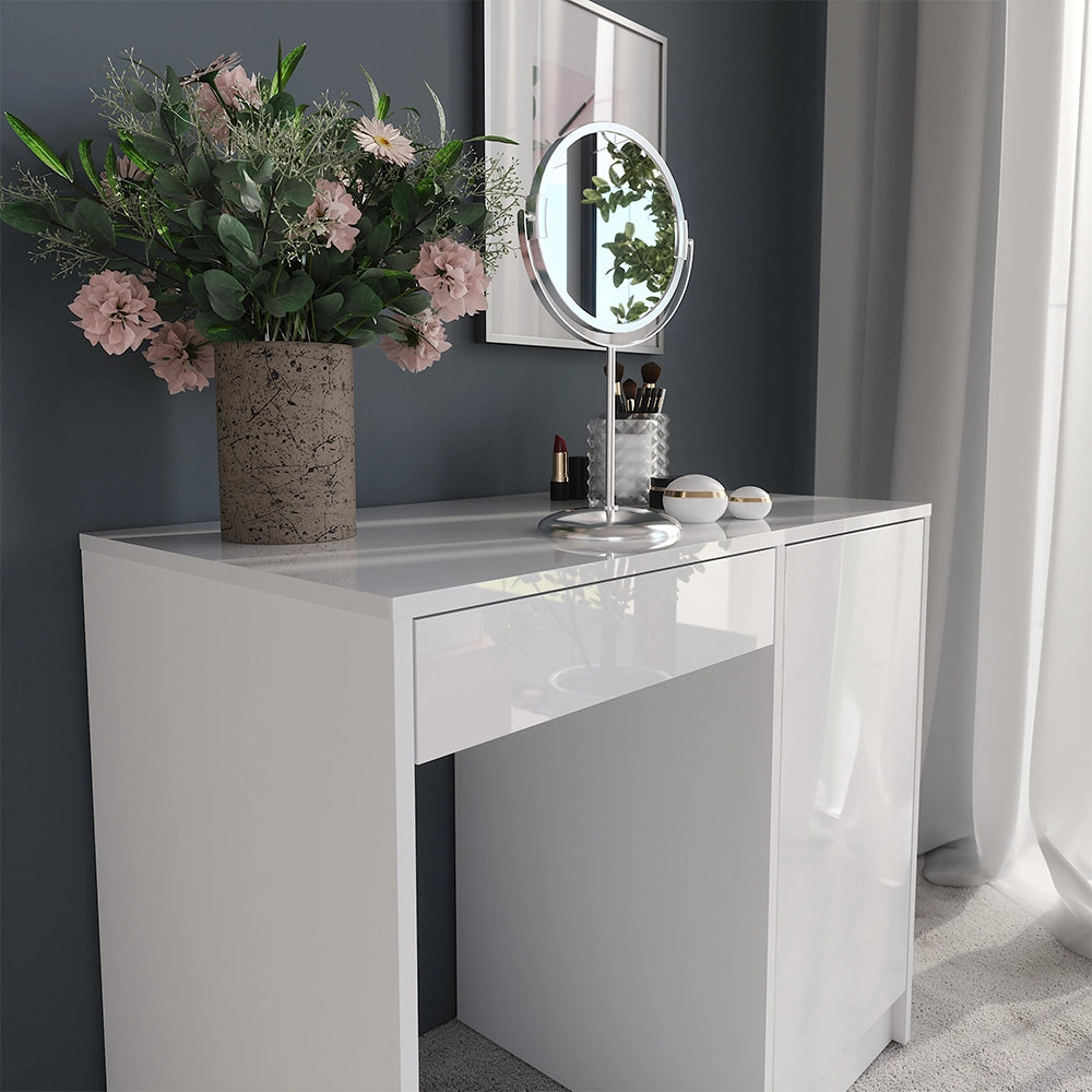 Vicco Tavolo da toeletta Bianco/bianco lucido 89.8 cm