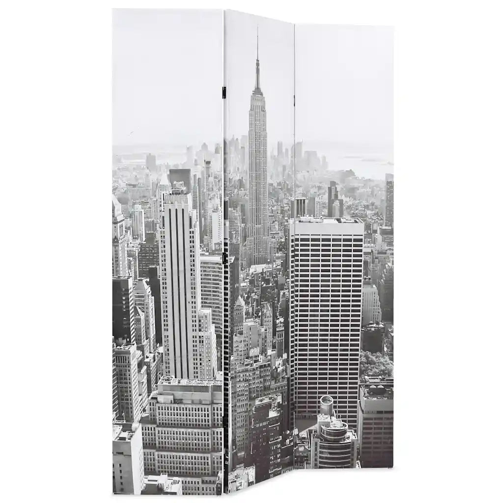 Paravento Pieghevole 120x170 cm Stampa New York Bianco e Nero