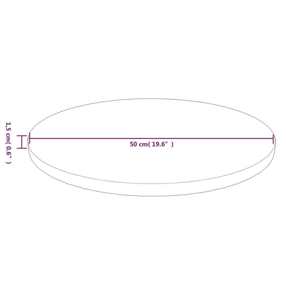 Round Tabletop, Light Brown, 50x1.5 Cm, Treated Oak Wood