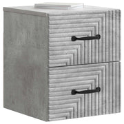 Set di 2 Comodini | Armadio da Notte | Mobiletto da notte a muro con cassetto Grigio Cemento