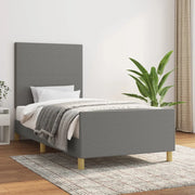 Giroletto senza Materasso-Struttura Letto Grigio Scuro 80x200 cm Tessuto 934946