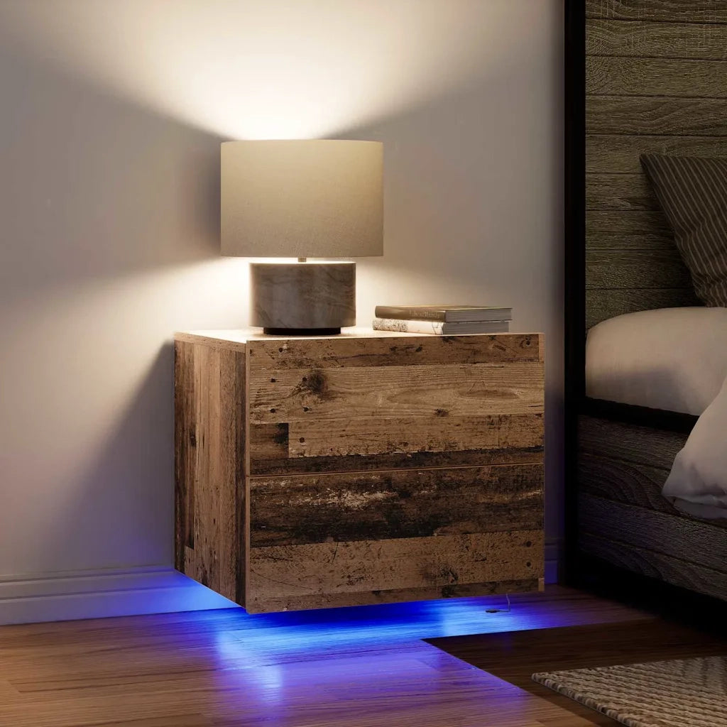 Set di 2 Comodini | Armadio da Notte | Mobiletto da notte Legno vecchio 50 x 39 x 41 cm