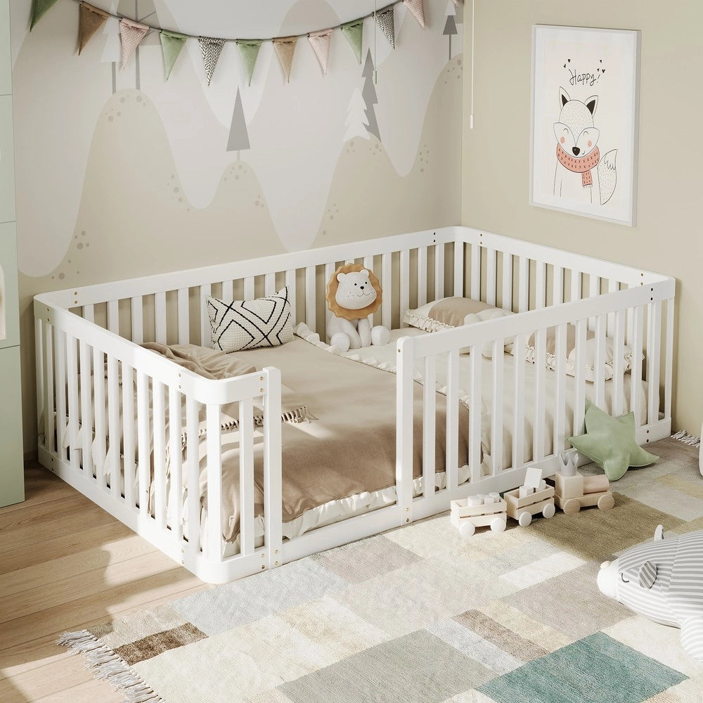 Letto in Legno 90x200 ¨C Xylo ¨C Bianco con Testiera e Rete a Doghe