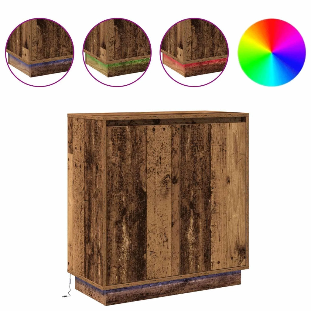 Madia LED per Legno antico 71 x 34,5 x 75 cm Legno multistrato 869648