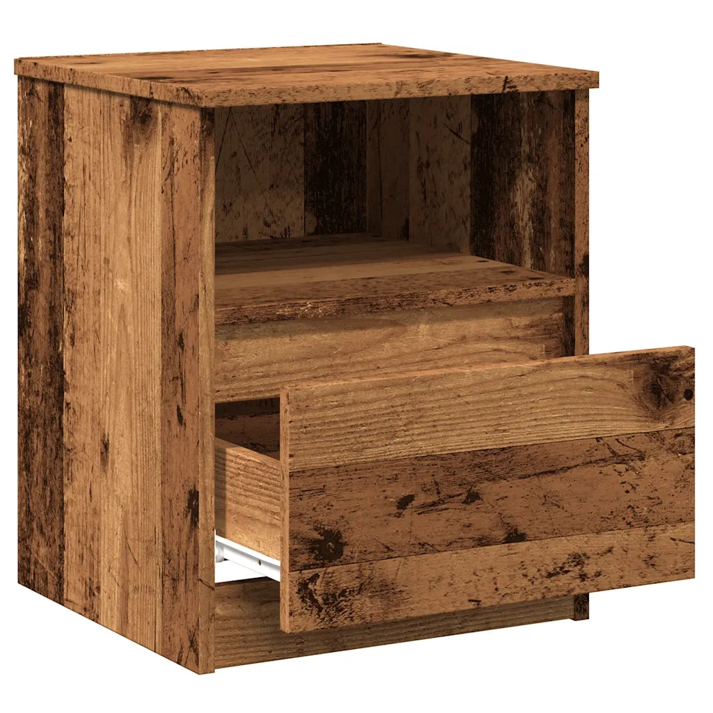 Comodini 2 pz-Set di 2 Tavolino da notte Legno Antico 40x40x50 cm in Legno Multistrato