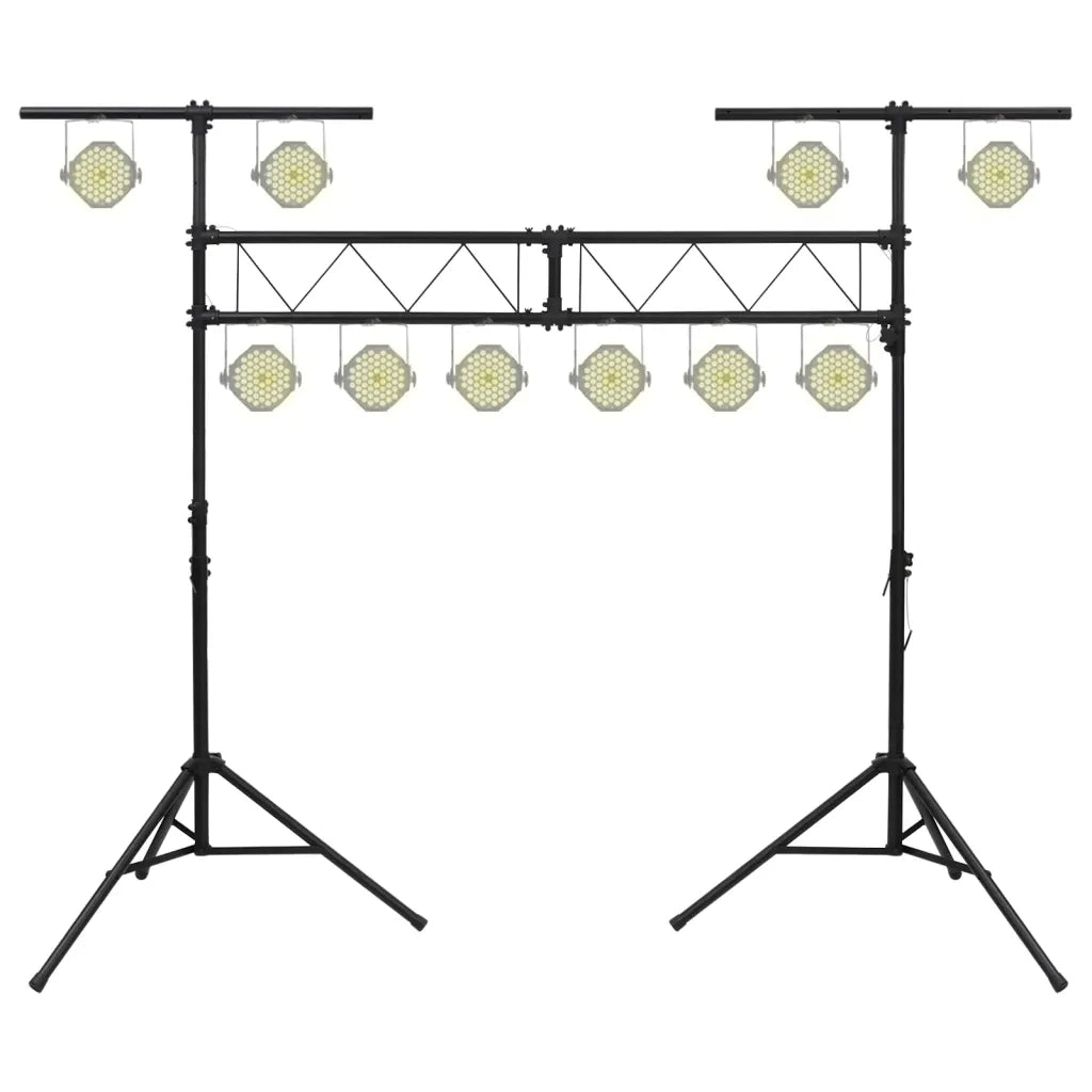 Stativo per Luci Nero 338x115x(180-300) cm Acciaio 70179