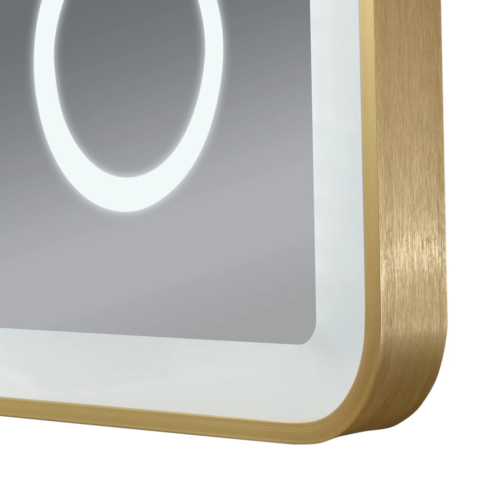 Specchio decorativo moderno a LED per il bagno 80 x 60 cm oro 03_0010167