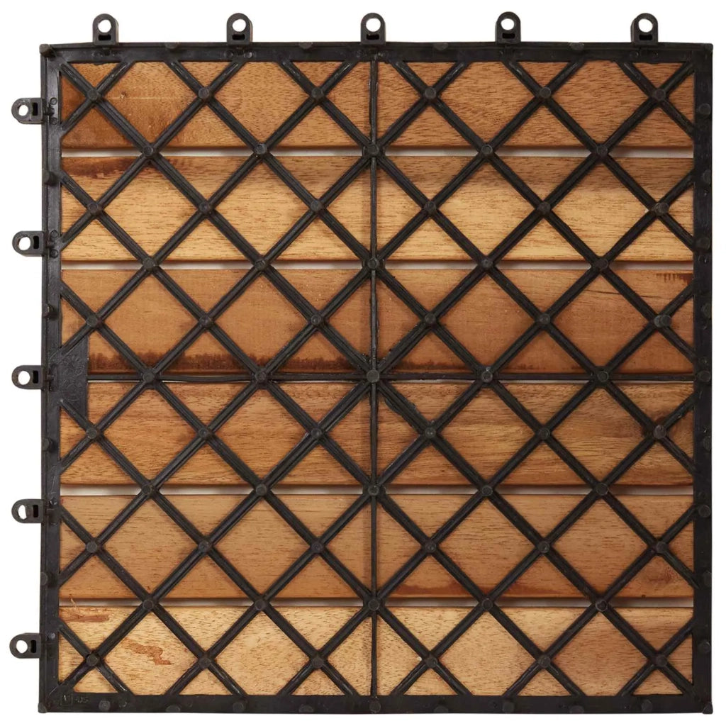 Piastrella per Decking 30 pz Marrone 30 x 30 cm CFW7613391