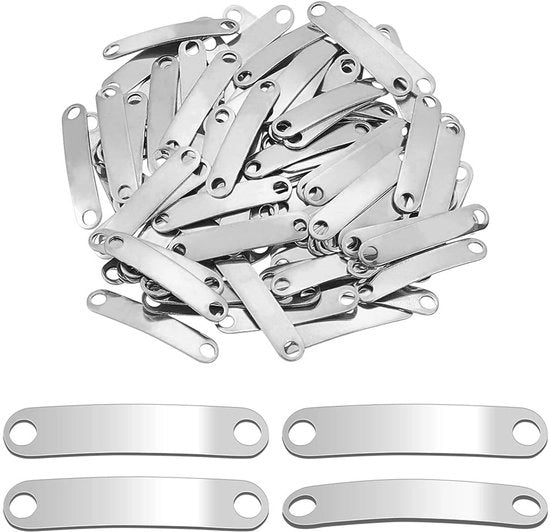 Connettori 100 pezzi - Hangers curvi rettangolari - Acciaio inossidabile - Connettori a stampo - Creazione di gioielli - 3 mm di diametro del foro