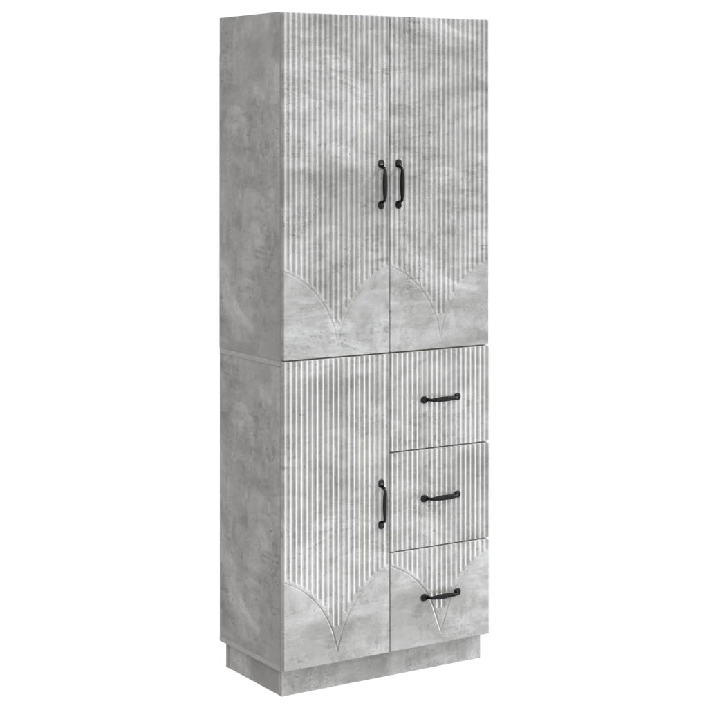 Set di armadi 2 pcs Grigio Cemento Legno ingegnerizzato