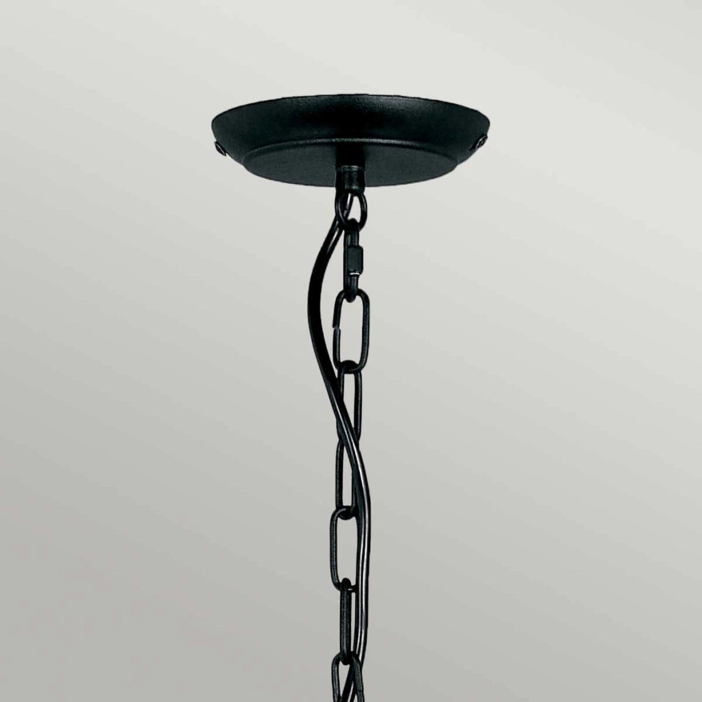 Lampadario Artisan nero, struttura artigianale 5xE14 Elstead