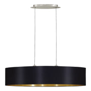 Lampadario Contemporaneo Maserlo Grande Acciaio Nichel Nero 2 Luci E27
