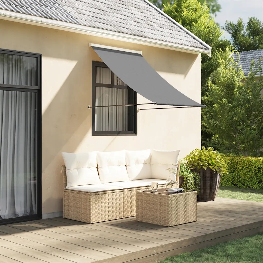 Tenda da Sole Retrattile-Tenda parasole per Patio Antracite 100x150 cm Tessuto e Acciaio