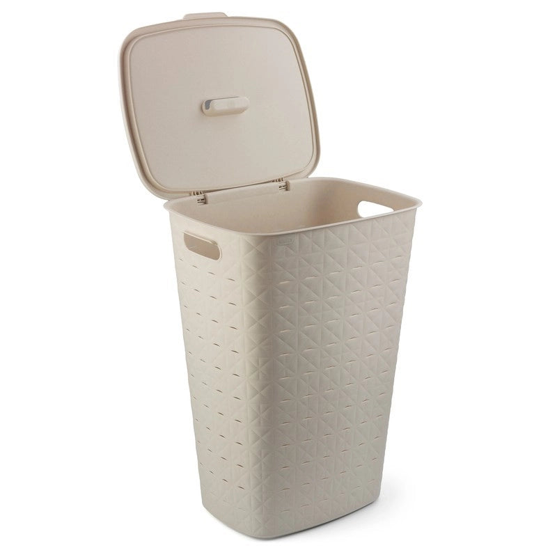 Cesta portabiancheria Curver Softex crema 56l cm 42x31,6x60 h